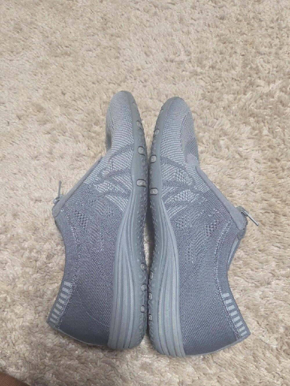 Skechers Gray Knit Slip-On Zipper Sneakers - Picture 3 of 7